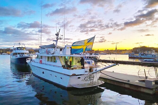 Exclusive Yacht Tour of Stockholm: sunset, dinner, lunch, cruise - Djurgården and Gröna Lund: Funfair Energy Against Museum Island Calm