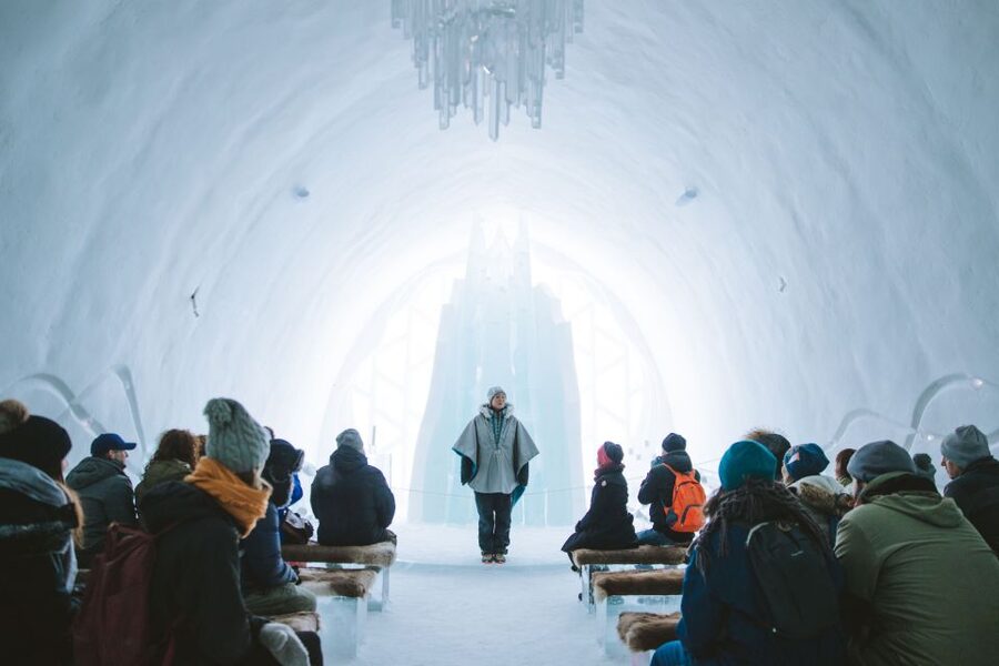From Abisko: Explore the Icehotel - Your Self-Guided Tour Through Ice Rooms, Art Suites, and the Ice Church