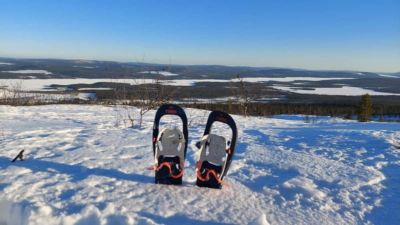 Kiruna: Snowshoe Trek with Warm Beverage and Sandwich - Getting fitted fast: warm overalls, boots, snowshoes, and poles