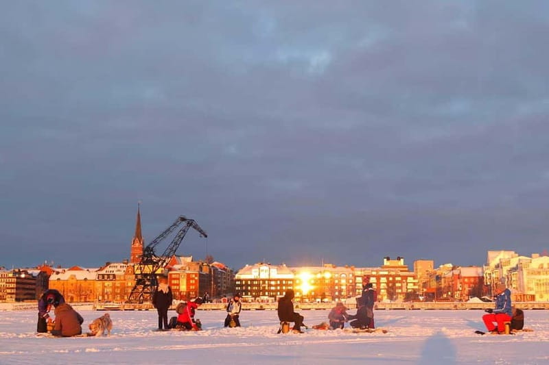 Lulea: Ice Fishing Tour in the heart of the city with Guide - Going out onto the frozen sea near Luleå’s Ice Track