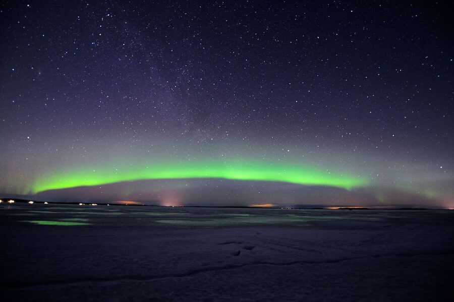 Luleå : Northern Lights Tour on a Snowmobile drawn Sled - The Arctic Nature Lesson That Keeps Your Eyes Sharp
