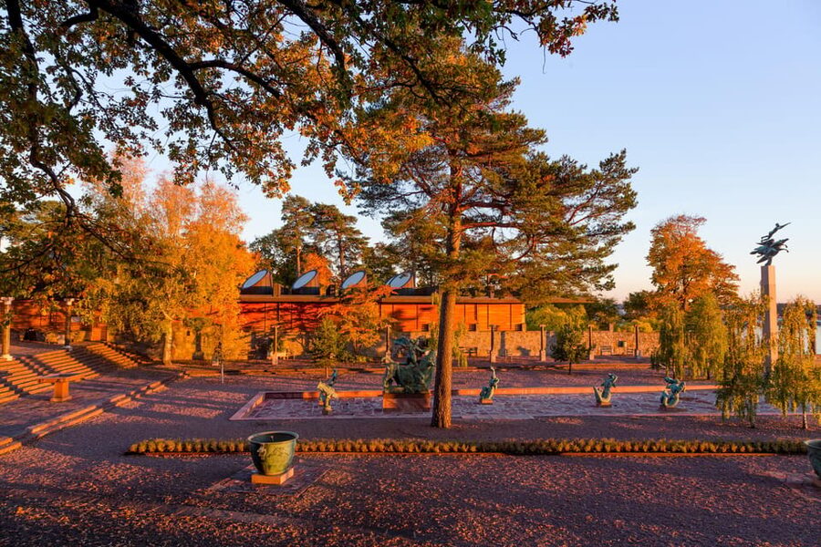 Millesgården Museum: sculpture park and art galllery - Artist’s Home: Large Studio, breakfast room tiles, and how sculpture work feels