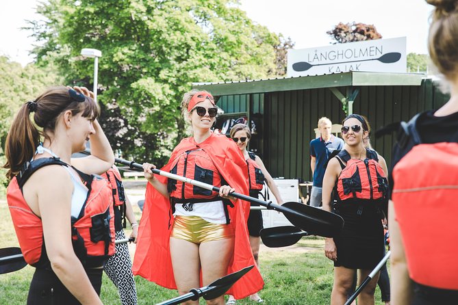 Self-Guided Kayak Adventure In Central Stockholm (One-man kayak) - What you get in the kit: life jacket, spray deck, map, and the drybag question