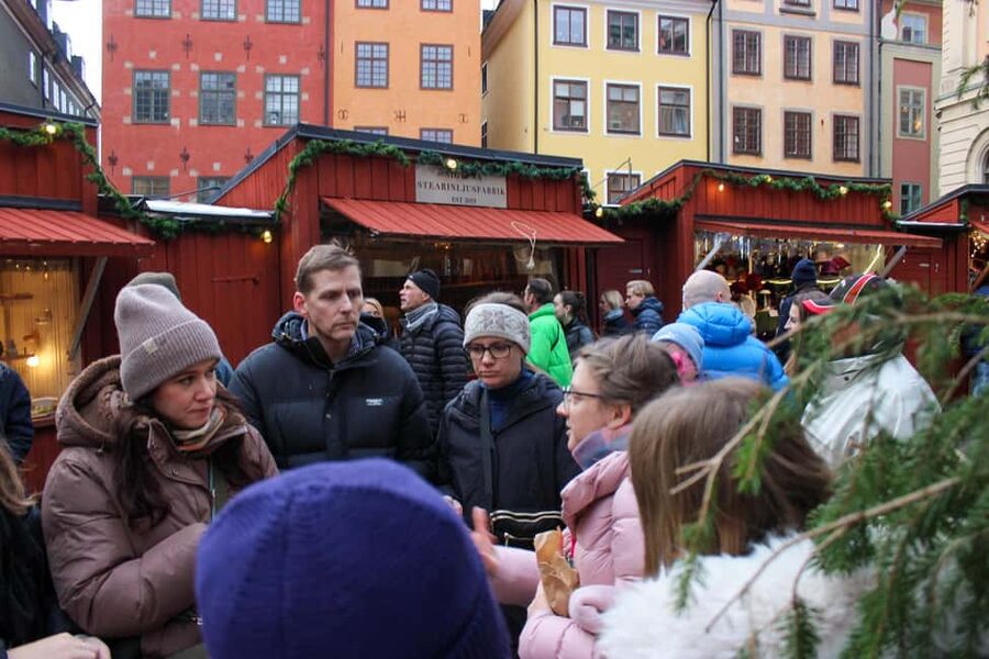 Stockholm: Christmas Traditions & Food Small Group Tour - Ostermalm winter snack stop, wine tasting, and the local-food vibe