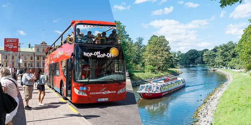 Stockholm: Hop-On Hop-Off Bus or Boat Option - Price and time value for a 1-day Stockholm plan