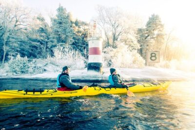 Winter Kayaking, Swedish Fika and hot Sauna Experience
